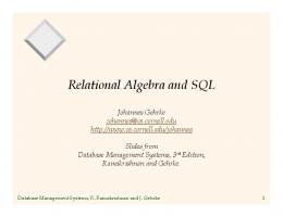 Relational Algebra and SQL