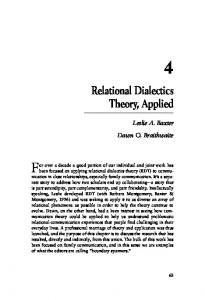 Relational Dialectics Theory, Applied