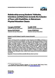 Relationship among Students' Attitudes, Intentions and ... - Eric