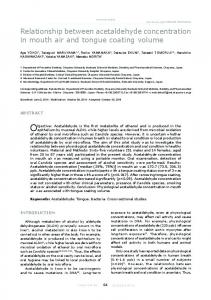 Relationship between acetaldehyde concentration in mouth ... - SciELO