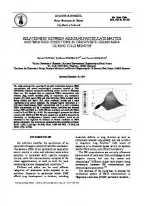 relationship between airborne particulate matter and weather ...