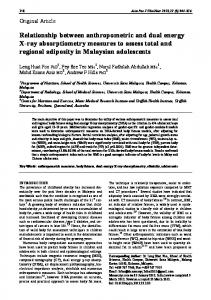 Relationship between anthropometric and dual energy X-ray ...