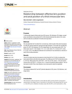 Relationship between effective lens position and axial position ... - PLOS