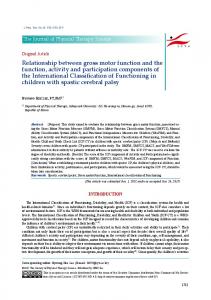 Relationship between gross motor function and the function, activity ...