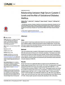 Relationship between High Serum Cystatin C