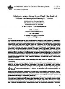 Relationship between Interest Rate and Stock Price