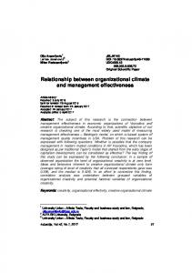 Relationship between organizational climate and ... - CEON-a