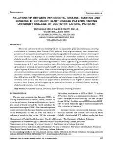 relationship between periodontal disease, smoking and diabetes in ...