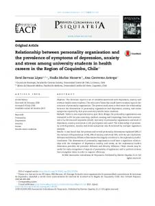 Relationship between personality organisation and