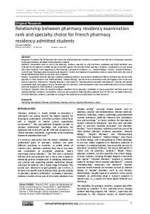 Relationship between pharmacy residency ... - Pharmacy Practice