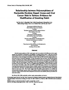 Relationship between Polymorphisms of Nucleotide Excision Repair ...