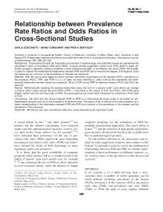 Relationship between prevalence rate ratios and odds ratios in cross ...