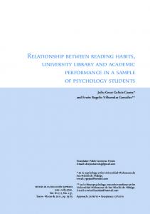 Relationship between reading habits, university library and ...