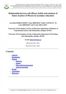 Relationship between self-efficacy beliefs and emotions of future ...