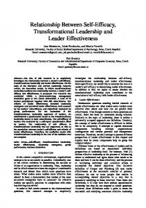 Relationship Between Self-Efficacy, Transformational Leadership and ...