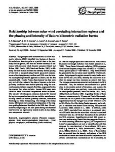 Relationship between solar wind corotating interaction regions and ...