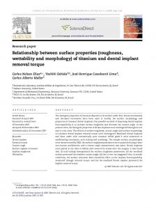 Relationship between surface properties (roughness, wettability and