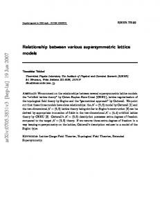 Relationship between various supersymmetric lattice models