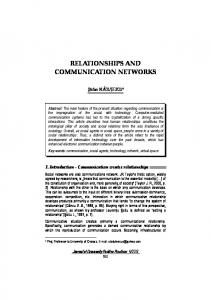 RELATIONSHIPS AND COMMUNICATION NETWORKS