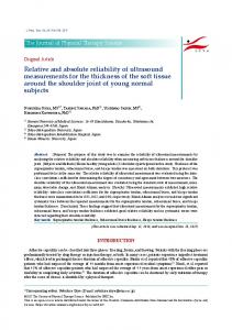 Relative and absolute reliability of ultrasound ... - Semantic Scholar