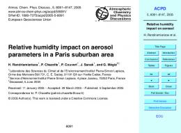 Relative humidity impact on aerosol