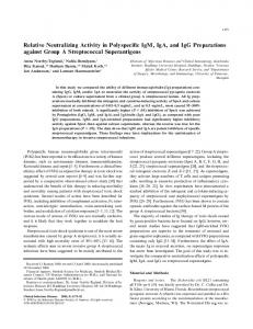 Relative Neutralizing Activity in Polyspecific IgM, IgA, and IgG ...