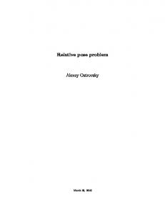 Relative pose problem Alexey Ostrovsky