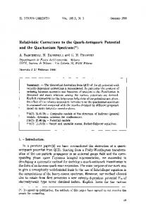 Relativistic corrections to the quark-antiquark potential ... - Springer Link