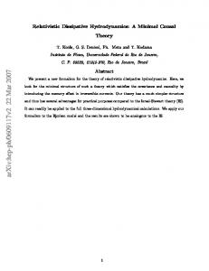 Relativistic Dissipative Hydrodynamics: A Minimal Causal Theory