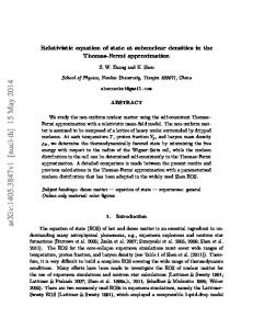 Relativistic equation of state at subnuclear densities in the Thomas ...