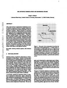 Relativistic formulation and reference frame