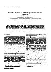 Relaxation algorithms to find Nash equilibria with ... - Springer Link