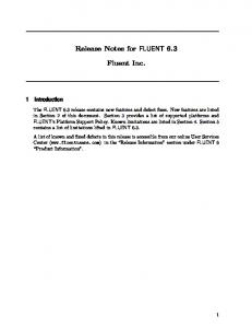 Release Notes for FLUENT 6.3 Fluent Inc.