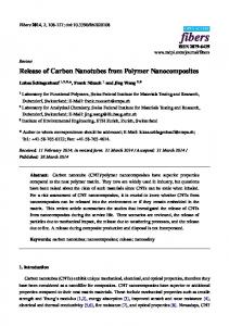 Release of Carbon Nanotubes from Polymer Nanocomposites - MDPI