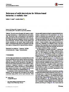 Relevance of solid electrolytes for lithium-based