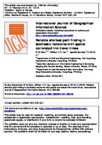 Reliable shortest path finding in stochastic networks with spatial