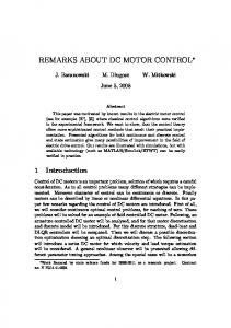 remarks about dc motor control