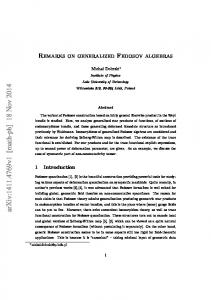 Remarks on generalized Fedosov algebras