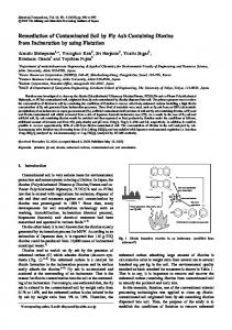 Remediation of Contaminated Soil by Fly Ash Containing Dioxins from ...