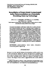 Remediation of Heavy Metal Contaminated Soils: Phytoremediation ...