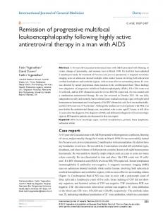 Remission of progressive multifocal leukoencephalopathy ... - CiteSeerX