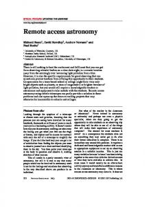 Remote access astronomy