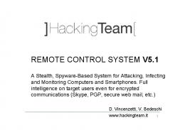 REMOTE CONTROL SYSTEM V5.1 - WikiLeaks