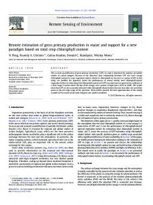 Remote estimation of gross primary production in maize and support ...