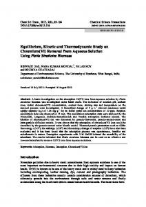 Removal from Aqueous Solution Using Pistia