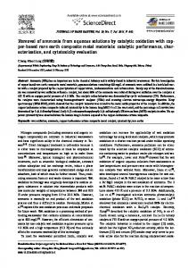 Removal of ammonia from aqueous solutions by catalytic oxidation