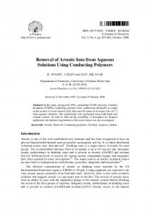 Removal of Arsenic Ions from Aqueous Solutions Using ... - Hindawi