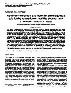 Removal of chromium and nickel ions from aqueous solution by