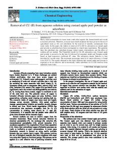 Removal of CU (II) from aqueous solution using ...