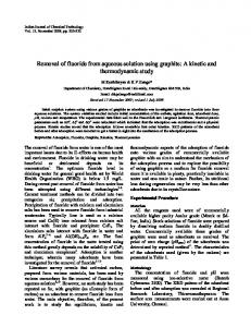 Removal of fluoride from aqueous solution using graphite: A ... - NOPR